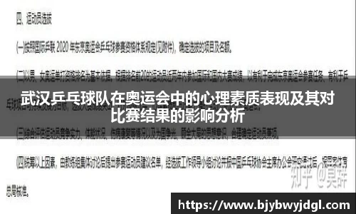 武汉乒乓球队在奥运会中的心理素质表现及其对比赛结果的影响分析